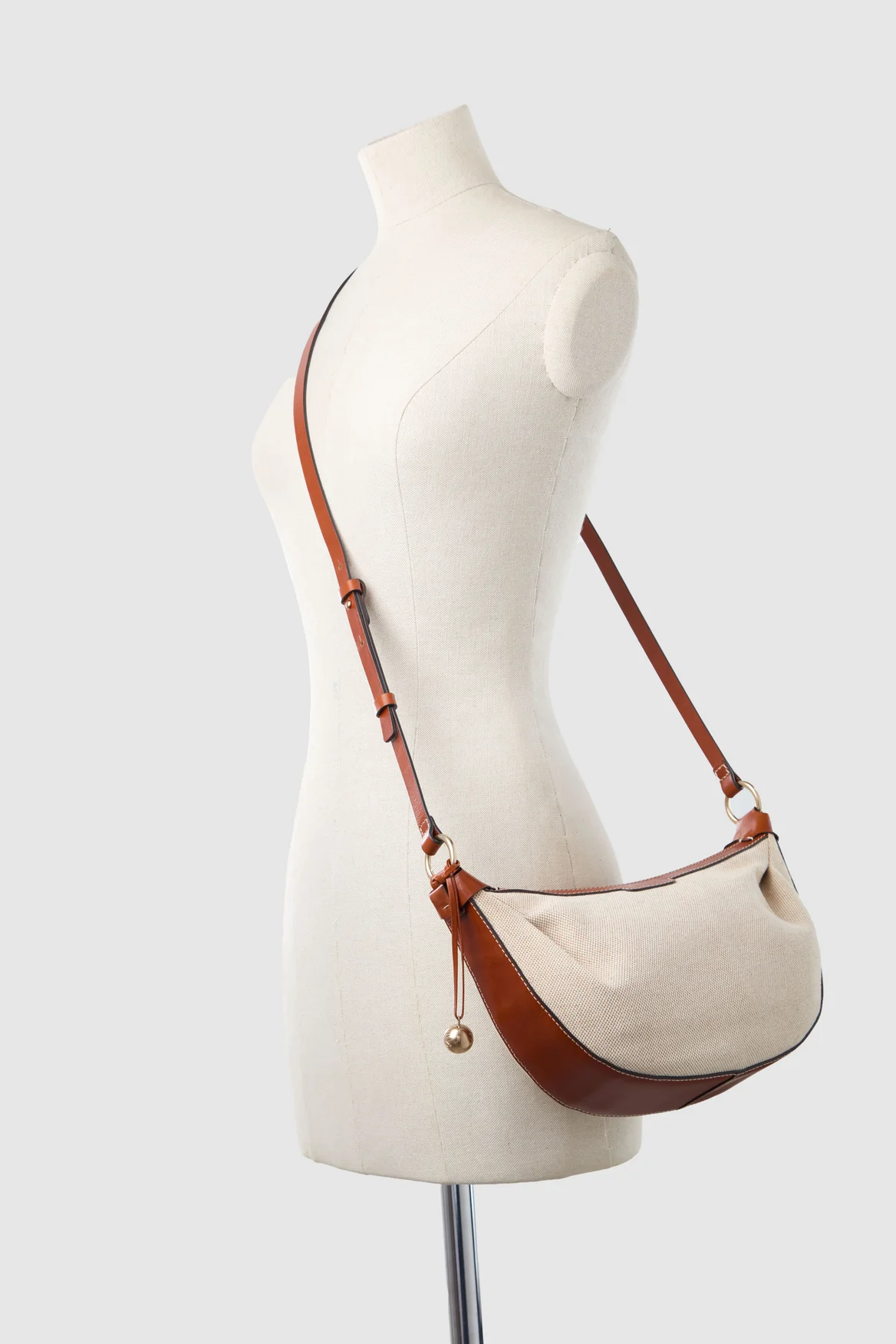 Alana Leather Canvas Crossbody Bag - Image 5