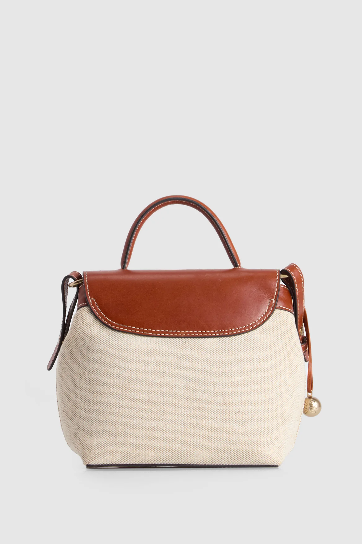 Alana Leather Canvas Crossbody Bag - Image 3