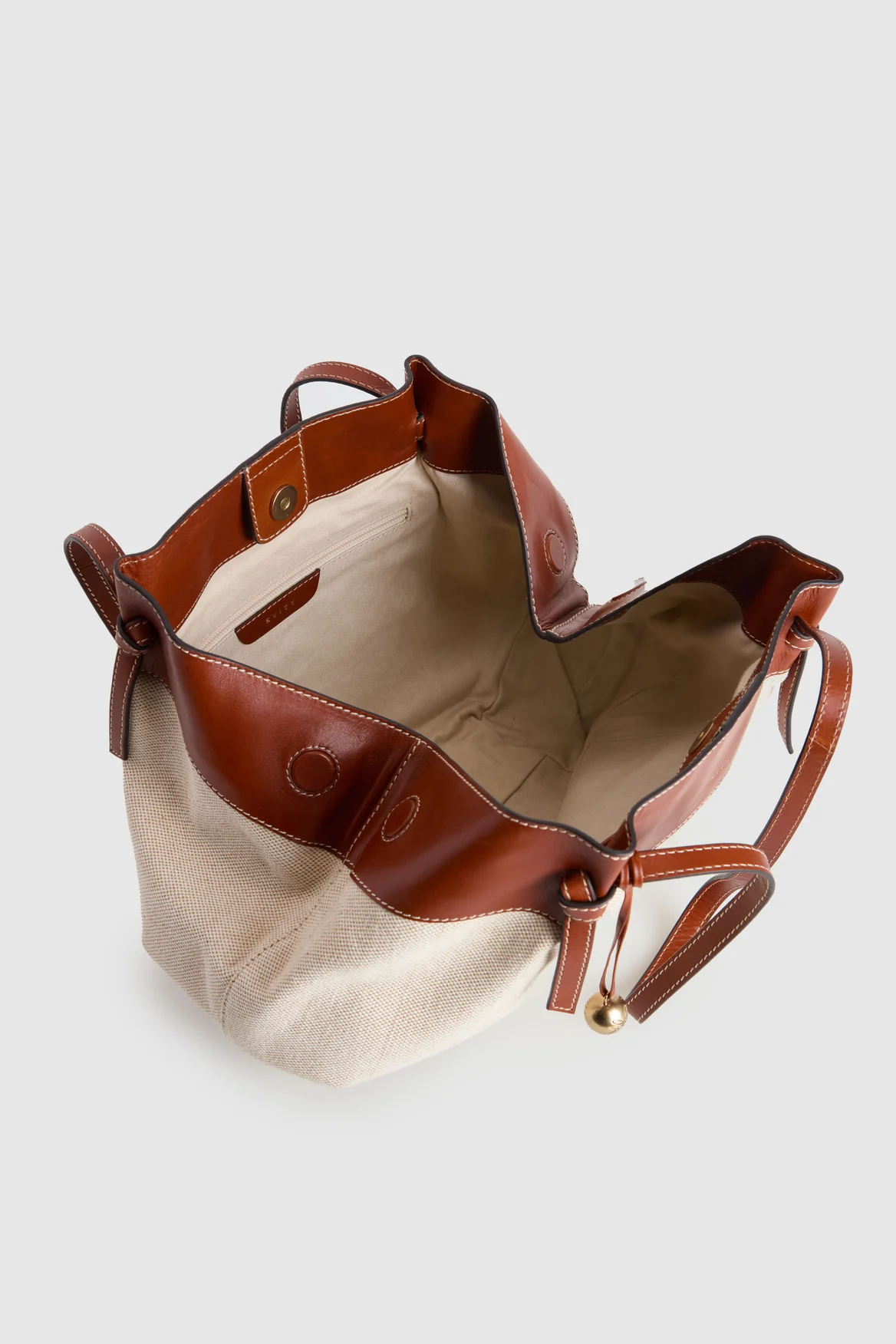 Alana Leather Canvas Tote Bag - Image 5