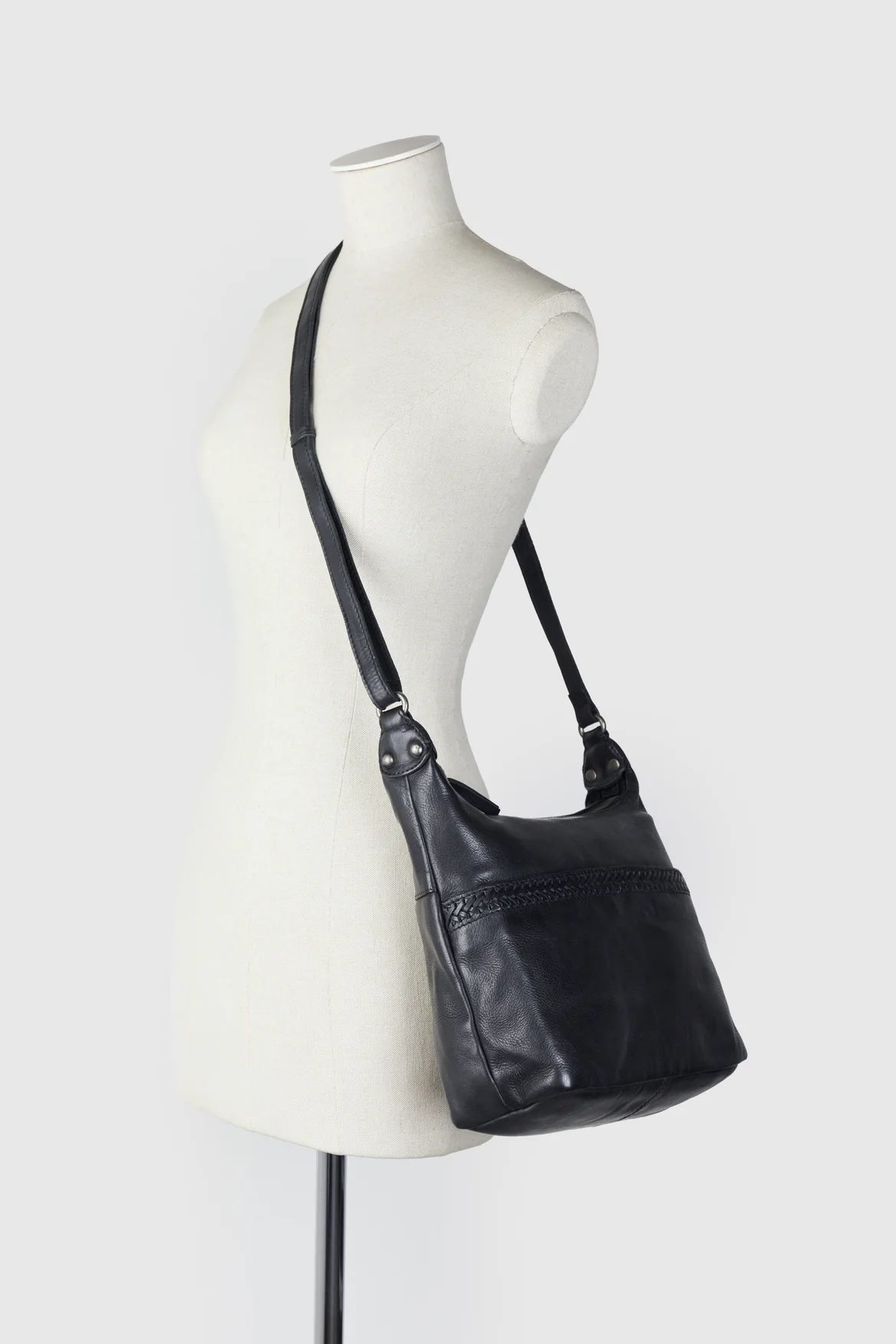 Isla Leather Braided Crossbody Bag - Image 4