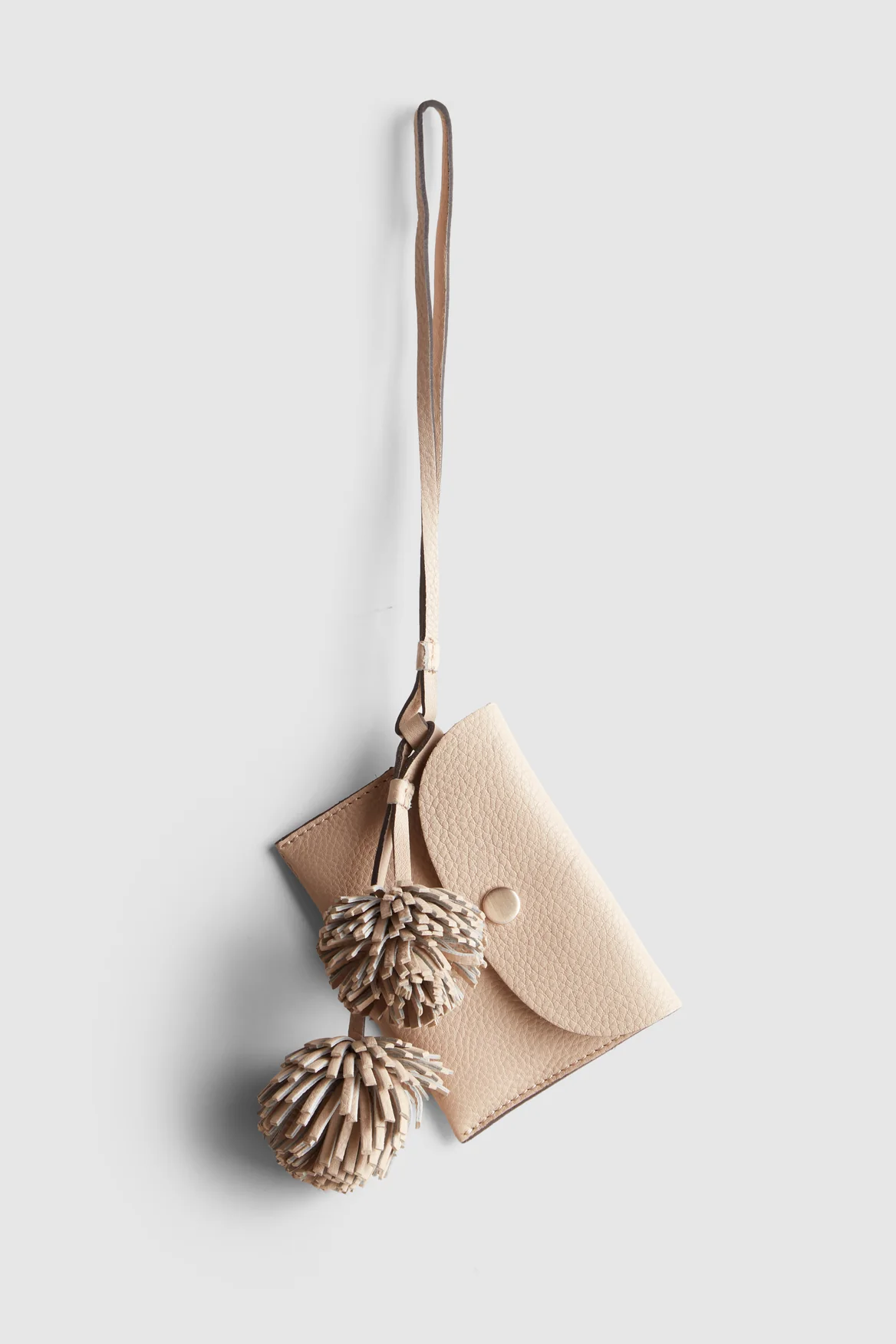Leather Pom Pom Coin Purse Charm - Image 2