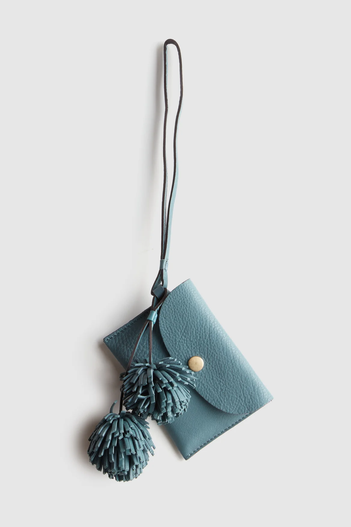 Leather Pom Pom Coin Purse Charm - Image 2