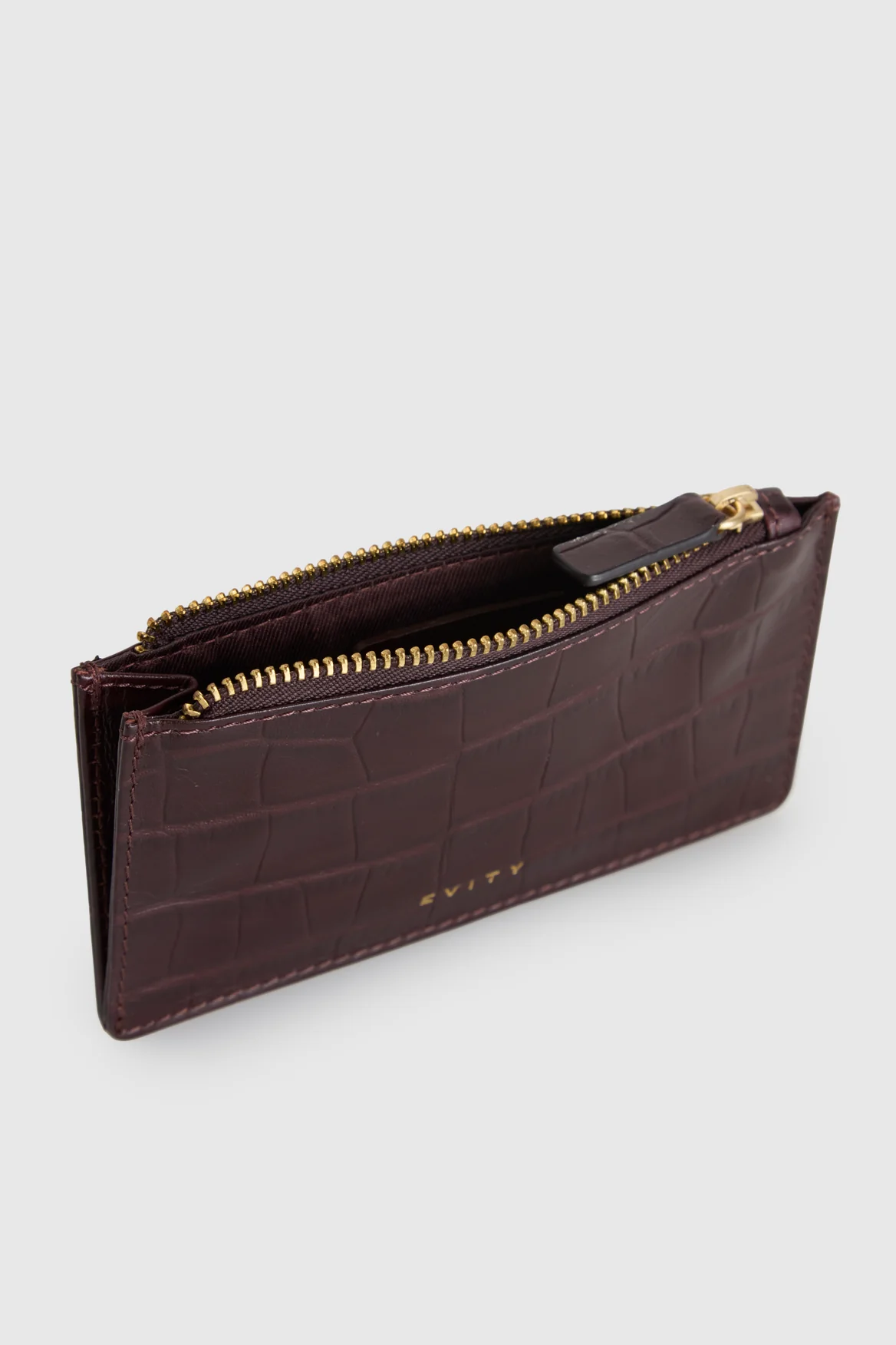Lila Croc Emboss Leather CC Holder - Image 3