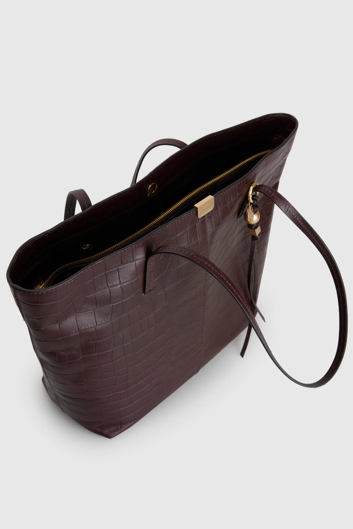 Lila Croco Leather Tote Bag - Image 4