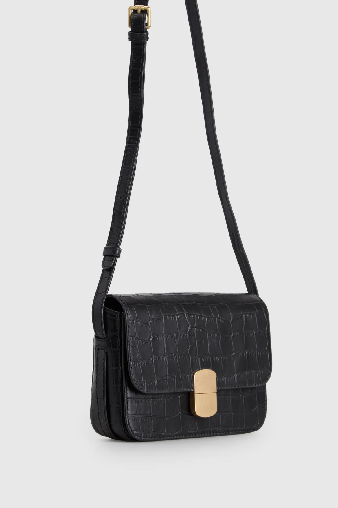 Lila Leather Flap Crossbody Bag - Image 2