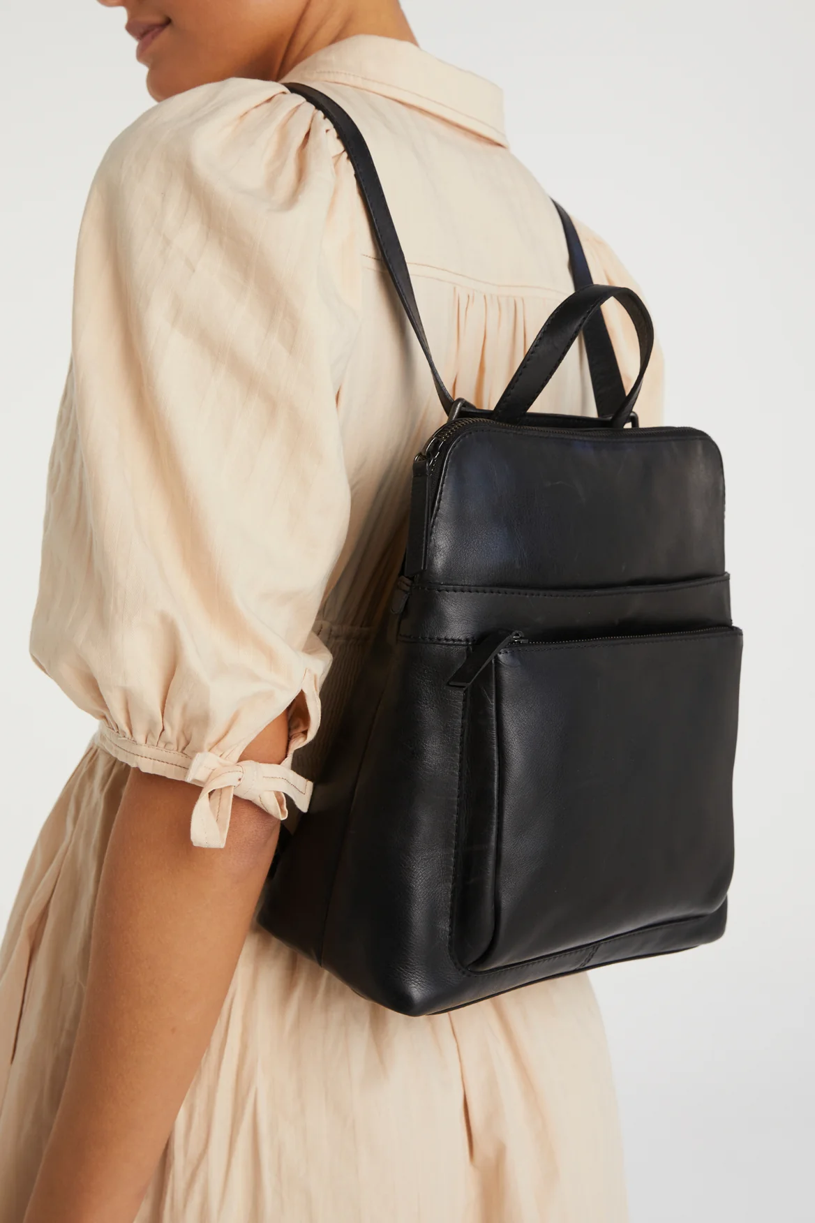 Maya Leather Convertible Backpack - Image 4