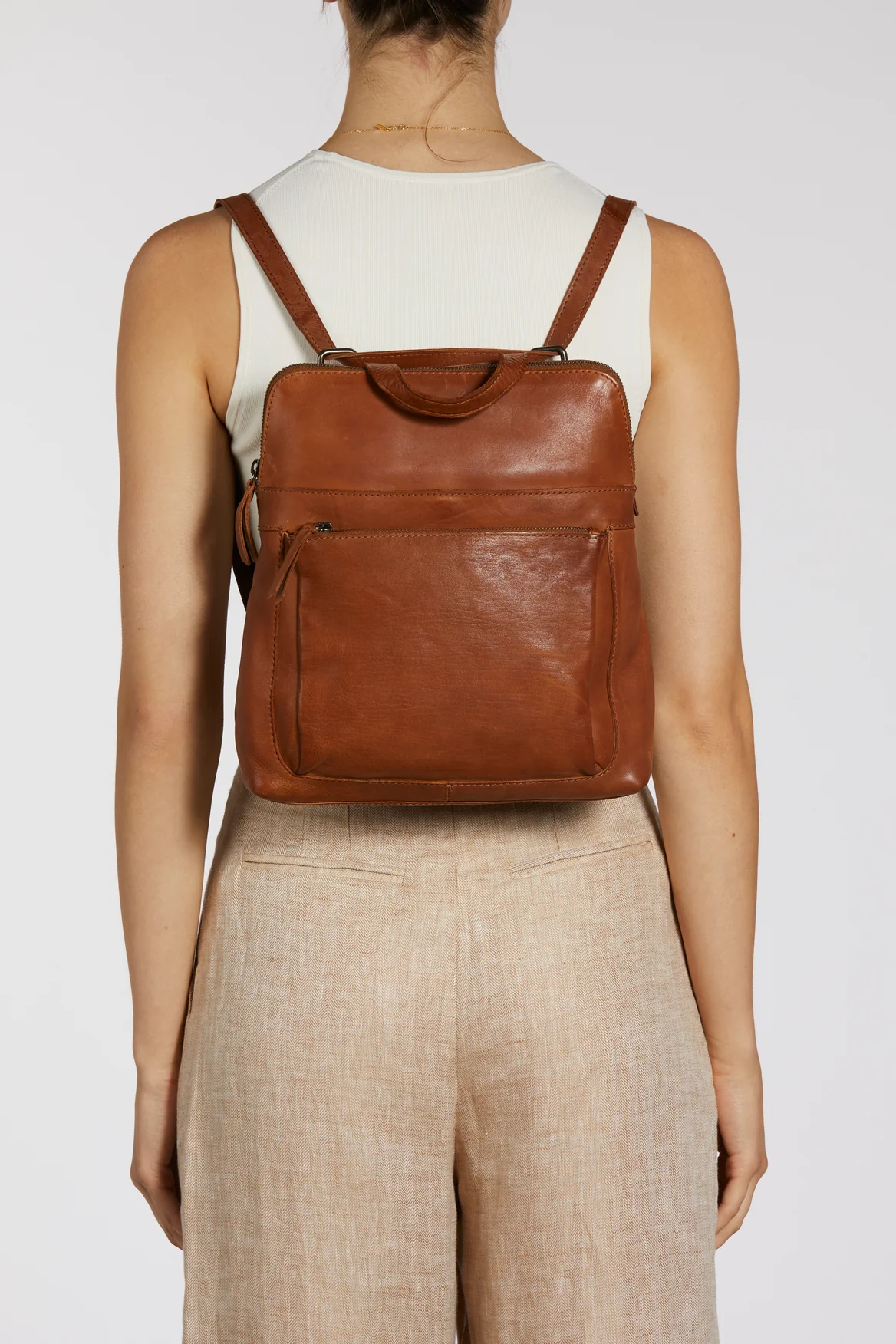 Maya Leather Convertible Backpack - Image 7