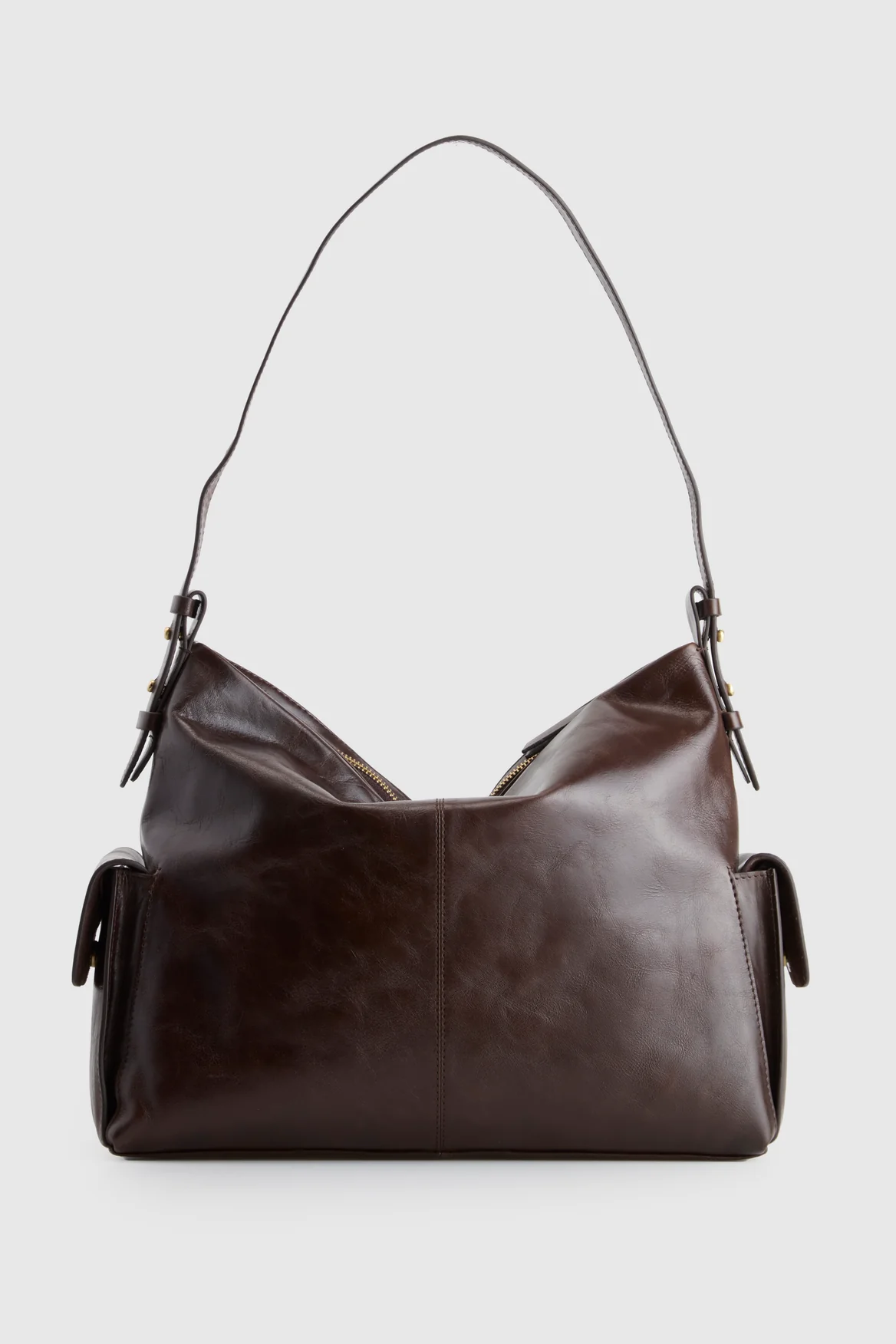 Narda Leather Pocket Hobo Bag - Image 3