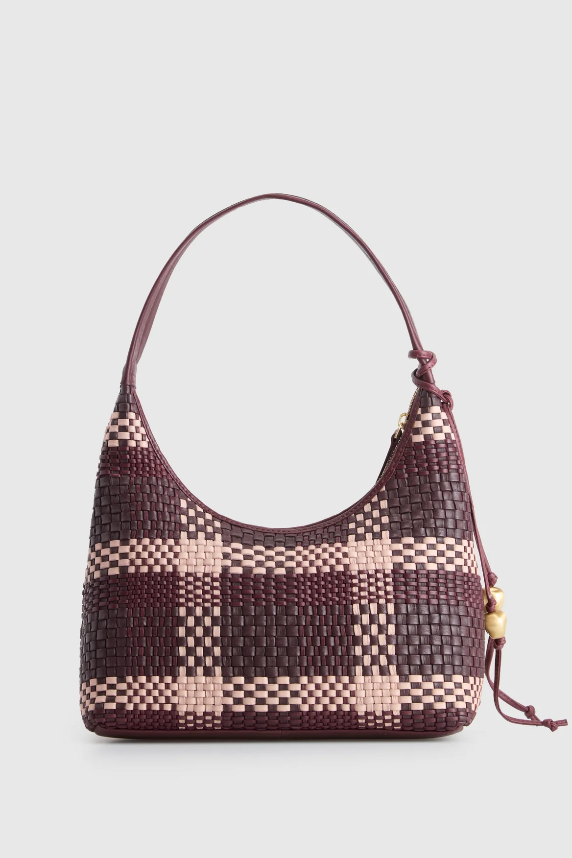 Nina Leather Weave Hobo Bag - Image 3