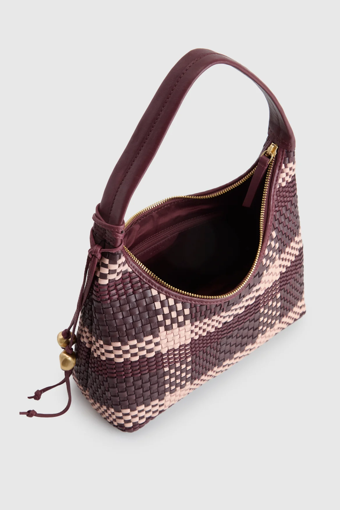Nina Leather Weave Hobo Bag - Image 4